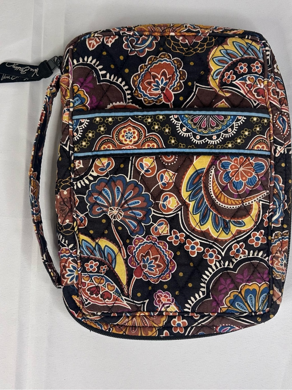 Vera Bradley Quilted Crossbody Wristlet - Black Multicolor Paisley